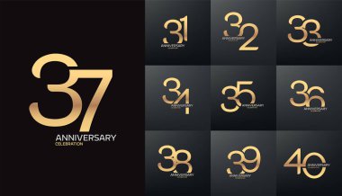 31-40 yaş arası modern logoti seti.