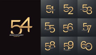 51 'den 60' a kadar modern logoti seti.