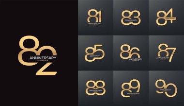 81 'den 90' a kadar modern logoti seti.