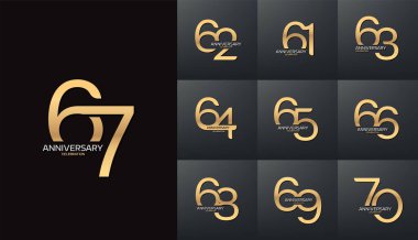 61 'den 70' e kadar modern logoti seti.