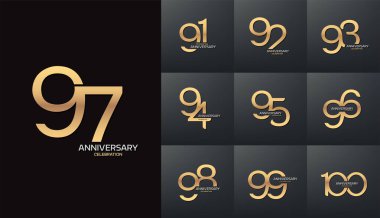 90 'dan 100' e kadar modern logoti seti.