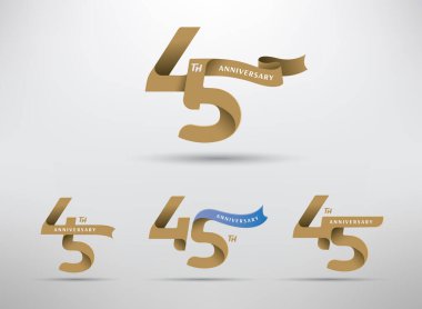 Alternatif sayı ve kurdele tasarımlı 45. Yıldönümü kutlaması logosu