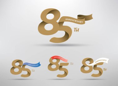 Alternatif sayı ve kurdele tasarımlı 85. yıldönümü kutlaması logosu