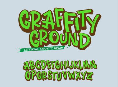 Graffiti Yazıtipi. Grafiti alfabesindeki vektör harfleri