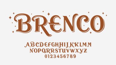 Zarif Yazı Tipi ve Numarası. Klasik Harfler Minimum Moda Tasarımı. Tipografi modern serif yazı tipleri normal dekoratif vintage konsepti. vektör illüstrasyonu