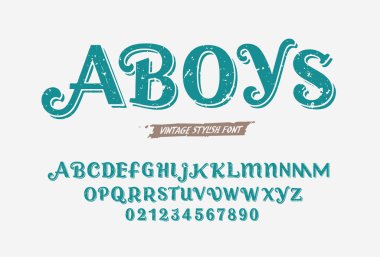 Zarif Yazı Tipi ve Numarası. Klasik Harfler Minimum Moda Tasarımı. Tipografi modern serif yazı tipleri normal dekoratif vintage konsepti. vektör illüstrasyonu