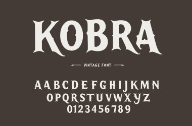 Orijinal retro alfabe, yaratıcı karakterler seti. Klasik stil tipografisi