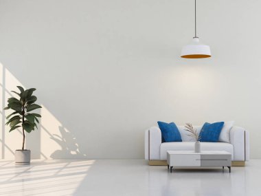 Oturma odasının içinde kanepe var. 3 Boyutlu Hazırlama