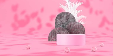 3D Model, ağaç ve ürün sunumu. 3B görüntüleme.