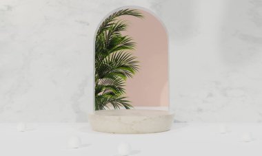 3D Model, ağaç ve ürün sunumu. 3B görüntüleme.