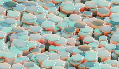 yeşil altıgen arkaplan izomatrik3d oluşturma.