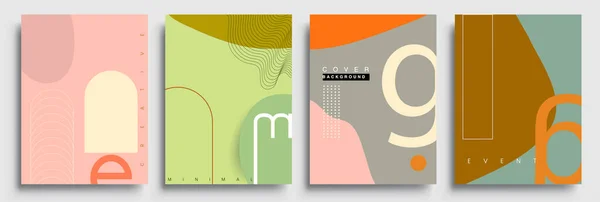 Soyut Geometrik Şekilli Modern Grafik Tasarımlı Posterler Sosyal Medya Poster Telifsiz Stok Vektörler