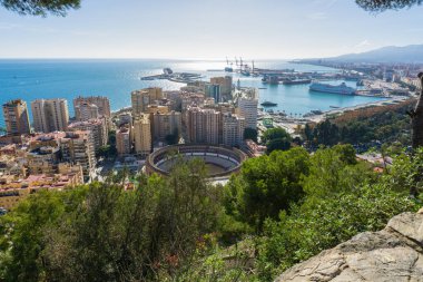 Beautiful view of the harbor in the city of Malaga, spain