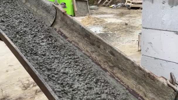 Pouring Concrete Mix Concreting Form Work Forming Essential Part Entire — Stok video
