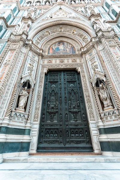 Détail Façade Cathédrale Santa Maria Del Fiore Florence Milieu Journée — Photo