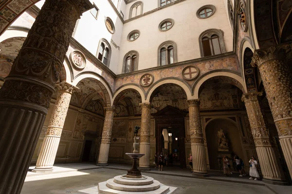 Architecture Italienne Cour Décorée Palazzo Vecchio Florence Italie — Photo
