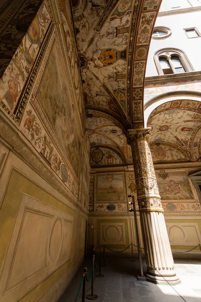 Arquitetura Italiana Pátio Ornamentado Palazzo Vecchio Florença Itália — Fotografia de Stock