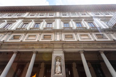 Uffizi Galerisi. Floransa, Toskana, İtalya 'daki Piazza degli Uffizi Meydanı