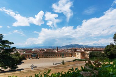 Floransa 'nın Pitti Sarayı' ndan panoramik manzarası veya İtalya Floransa 'daki Palazzo Pitti