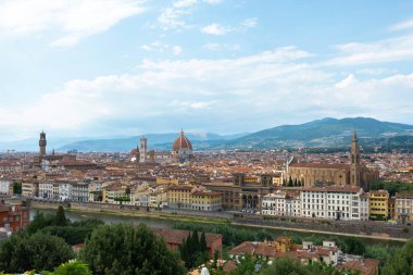 İtalya, Floransa 'daki Piazza Michelangelo' dan güzel ve iyi bilinen manzara