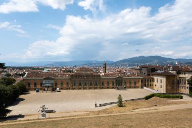 Floransa 'nın Pitti Sarayı' ndan panoramik manzarası veya İtalya Floransa 'daki Palazzo Pitti