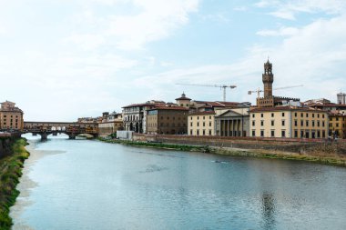 İtalya, Arno Nehri 'nden Floransa' nın güzel manzarası
