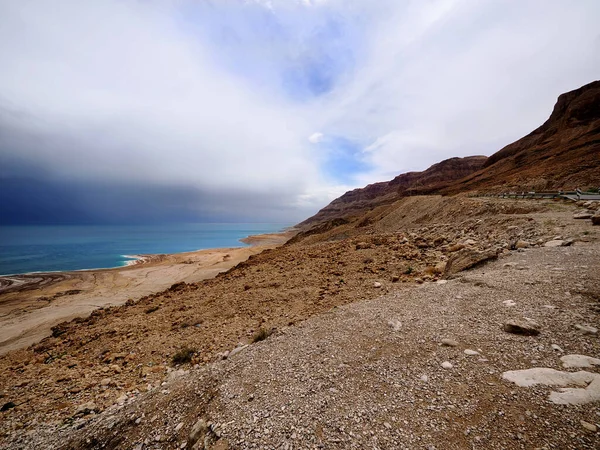 Hermoso Paisaje Del Mar Muerto Desierto Judea Israel — Foto de Stock