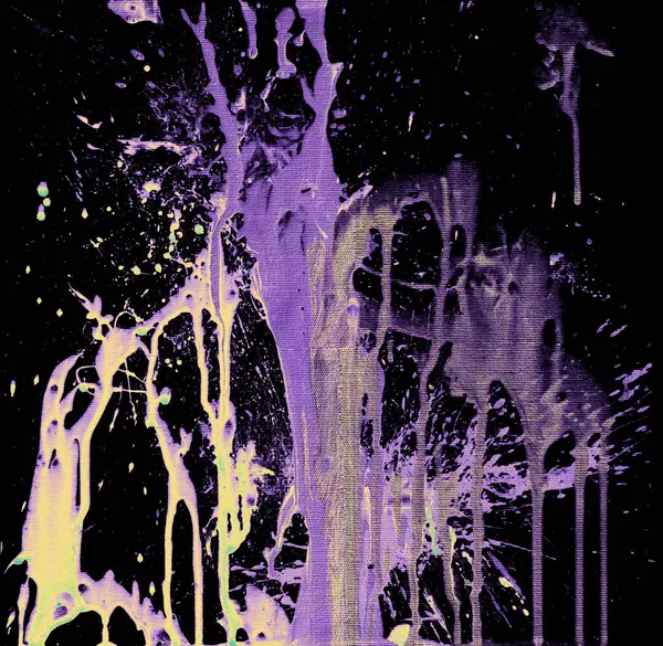 Abstract fluid art acrylic pouring paint background yellow and purple grunge texture, creative background for banner, wallpaper
