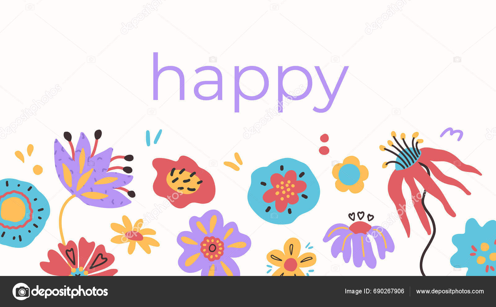 Abstract New Year 2024 Modern Bold Flowers Hand Painted Simple Stock   Depositphotos 690267906 Stock Illustration Abstract New Year 2024 Modern 