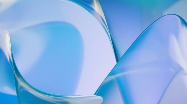 Soyut sıvı yanardöner holografik cam kıvrımlı dalga hareketli renkli arka plan 3D görüntüsü. Pankartlar, duvar kağıtları, posterler ve kapaklar için gradyan tasarım arka planı