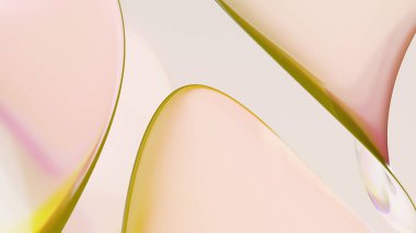 Soyut sıvı yanardöner holografik cam kıvrımlı dalga hareketli renkli arka plan 3D görüntüsü. Pankartlar, duvar kağıtları, posterler ve kapaklar için gradyan tasarım arka planı