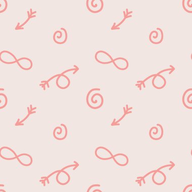 Vektör Sevgililer Günü çizimi kusursuz. Kitaplar, kırtasiyeler, pankartlar ve sosyal sağlık görevlileri için modern el çizimi şarjör sanat duvar kağıdı