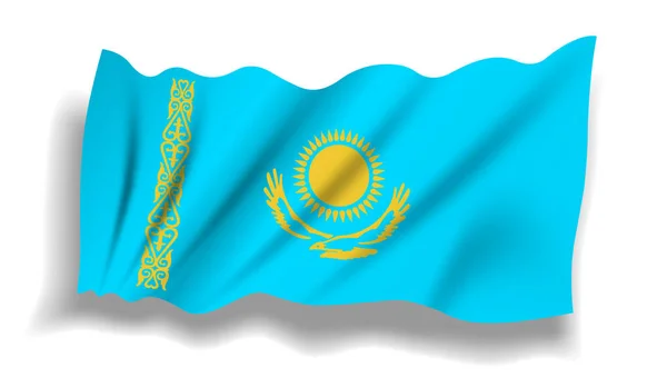 Χαρούμενη Μέρα Πατριωτικού Εορτασμού Καζακστάν Σημαία Καζακστάν Τυρκουάζ Φόντο Επέτειος — Φωτογραφία Αρχείου