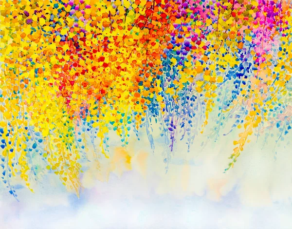 Aquarelle Abstraite Peinture Originale Colorée Fleurs Fantaisie Émotion Dans Ciel — Photo