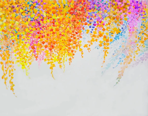 Abstrato Aquarela Original Paisagem Pintura Imaginação Colorido Flores Beleza Emoção — Fotografia de Stock