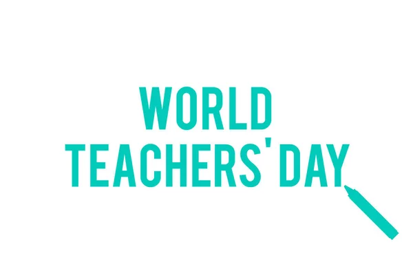 stock image World Teachers Day Text Design Illustration for social media post