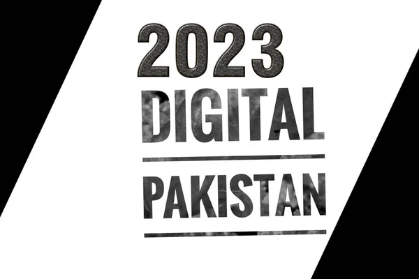 2023 Digitális Pakisztán Szövegtervezés Illusztráció Újévi Pakisztáni Digitális Célok — Stock Fotó