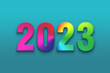 2023 Metin Tasarım İllüstrasyonu. Sosyal medya paylaşımı için pankart.