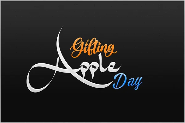 Apple Gifting Day Text Design Illustration Inglés Tarjeta Banner Para — Foto de Stock