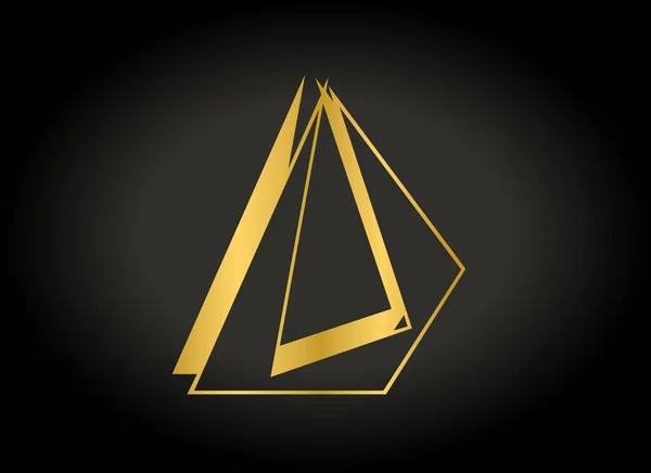 Siyah Arka Planda Altın Renkli Harfi Logo Konsepti Için Metin — Stok fotoğraf