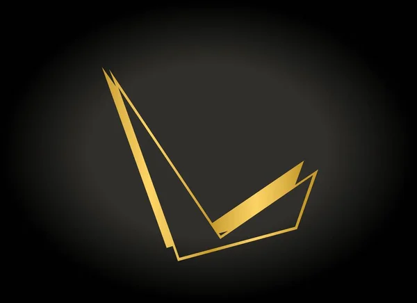 Siyah Arka Planda Altın Renkli Zarf Logo Konsepti Için Metin — Stok fotoğraf