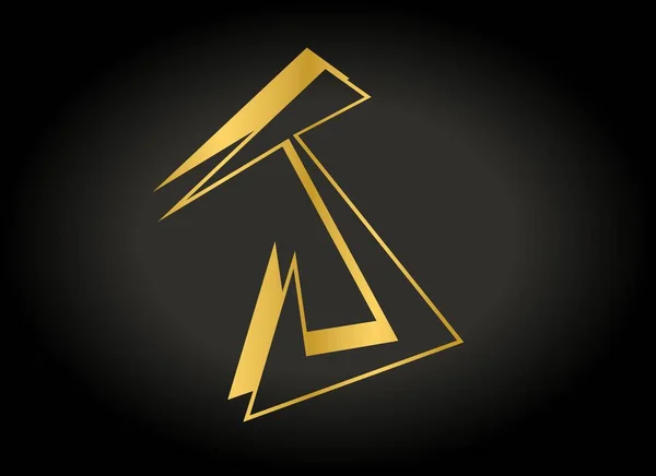 Snygg Bokstav Med Gyllene Färg Svart Bakgrund Text För Logotyp — Stockfoto