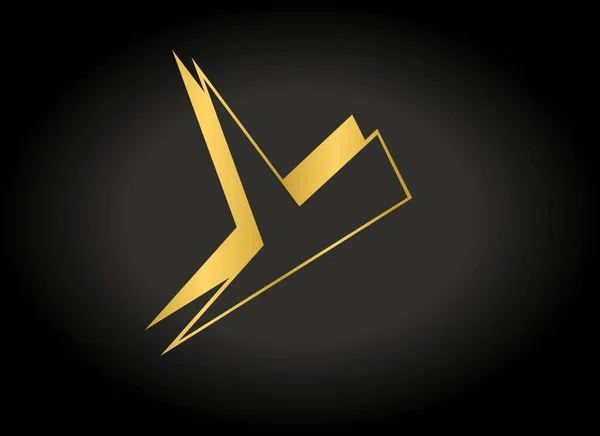 Stylish Letter Golden Color Black Background Text Logo Concept — Stock Photo, Image