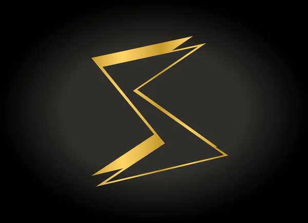 Stylowa Litera Złotym Kolorem Czarnym Tle Tekst Koncepcji Logo — Zdjęcie stockowe