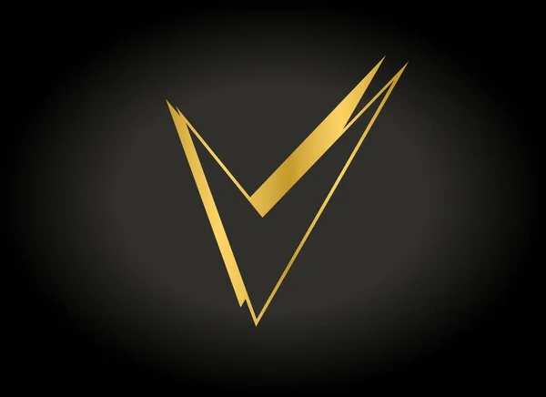 Stylish Letter Golden Color Black Background Text Logo Concept — Stock Photo, Image