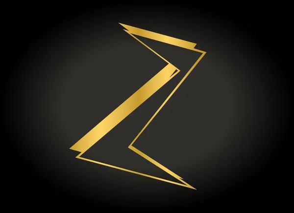 ブラックを基調としたゴールデンカラーのスタイリッシュなレターZ ロゴコンセプトのテキスト — ストック写真