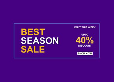 En iyi sezon indirimi,% 40 indirimli UPTO indirimi, Mor Arkaplan, Dükkan Şimdi
