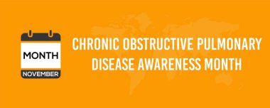 Kasım Kronik Engelleyici Akciğer Hastalığı Farkındalığı Sosyal medya sonrası için metin pankartı tasarımı