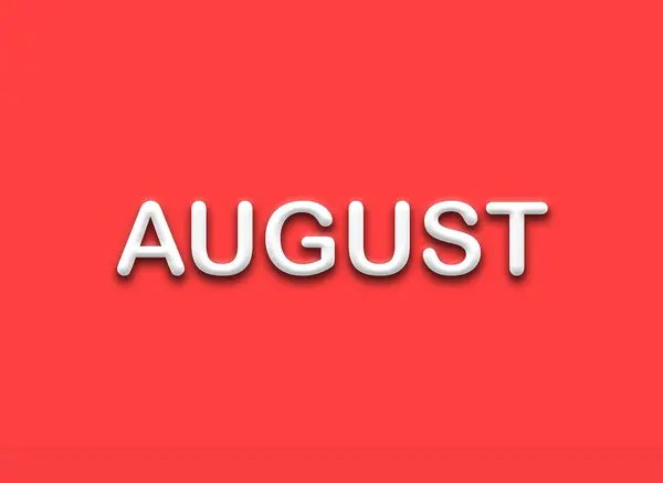 August Month Name Design Illustration Name Month Background Template — Stock Photo, Image