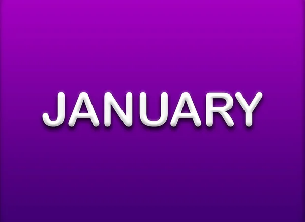 January Month Name Design Illustration Name Month Background Template — Stock Photo, Image
